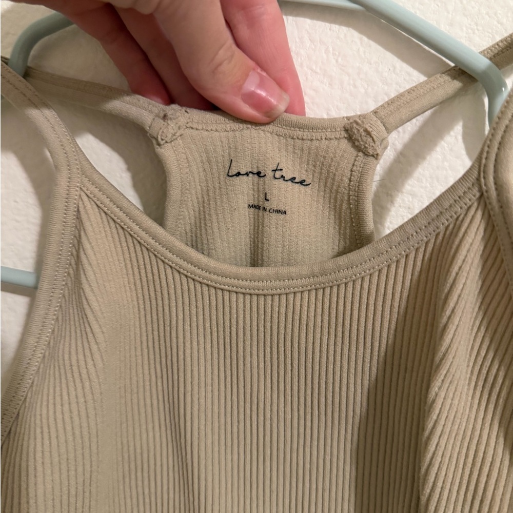 Love Tree Beige Ribbed Camisole - Picture 3 of 3